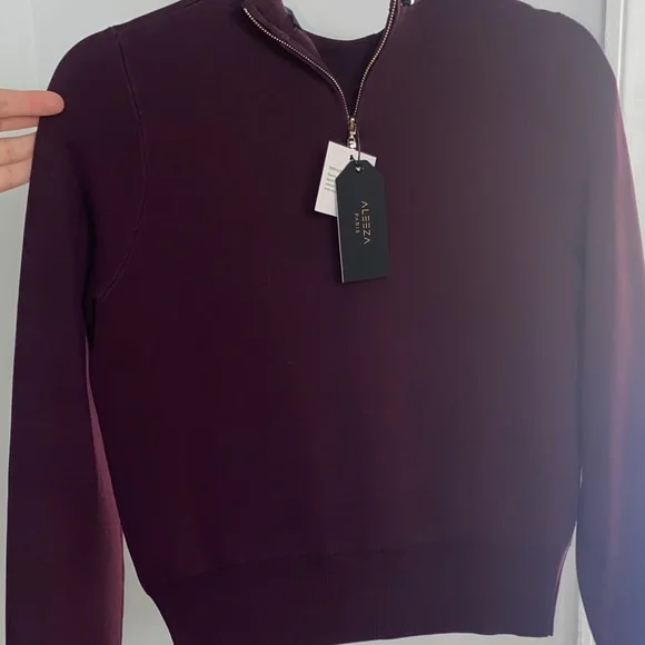 Sequin Bow Burgundy Sweater - Picture 3 of 5